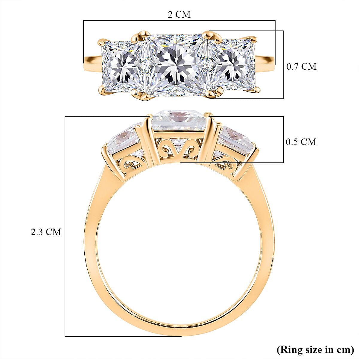 Moissanite 3-Stone Ring in Sterling Silver 7505244 5