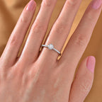Moissanite Fancy Ring in Rhodium Sterling Silver