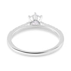 Moissanite Fancy Ring in Rhodium Sterling Silver