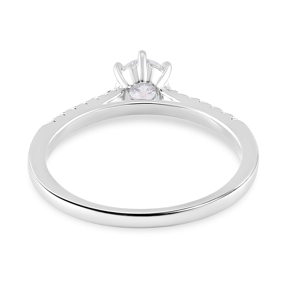 Moissanite Fancy Ring in Rhodium Overlay Sterling Silver 0.42 ct. 7808364 3