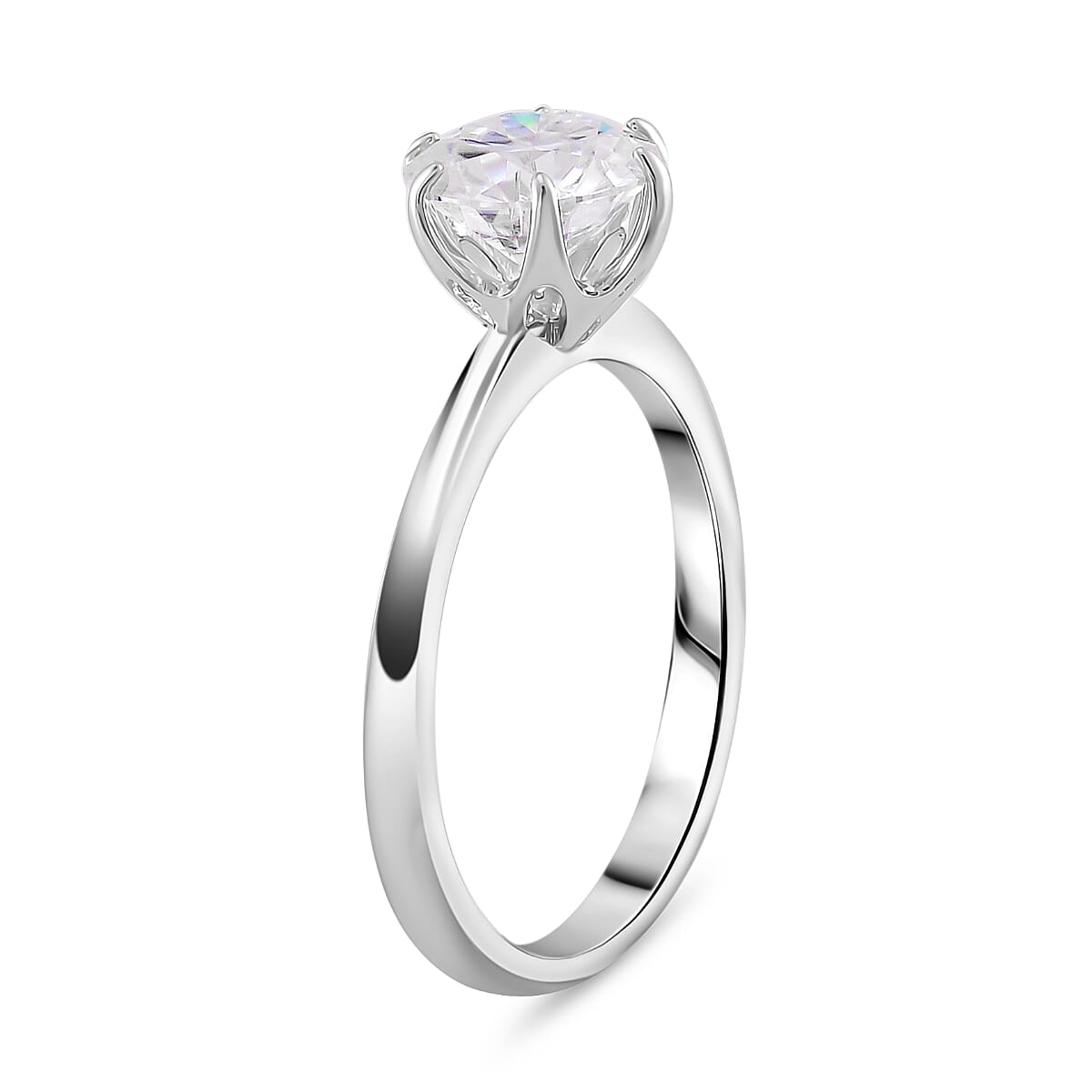 RADIANTA GRA Certified 2 Ct. Moissanite Solitaire Ring in Rhodium Overlay Sterling Silver (D-VVS1) 7972711 4