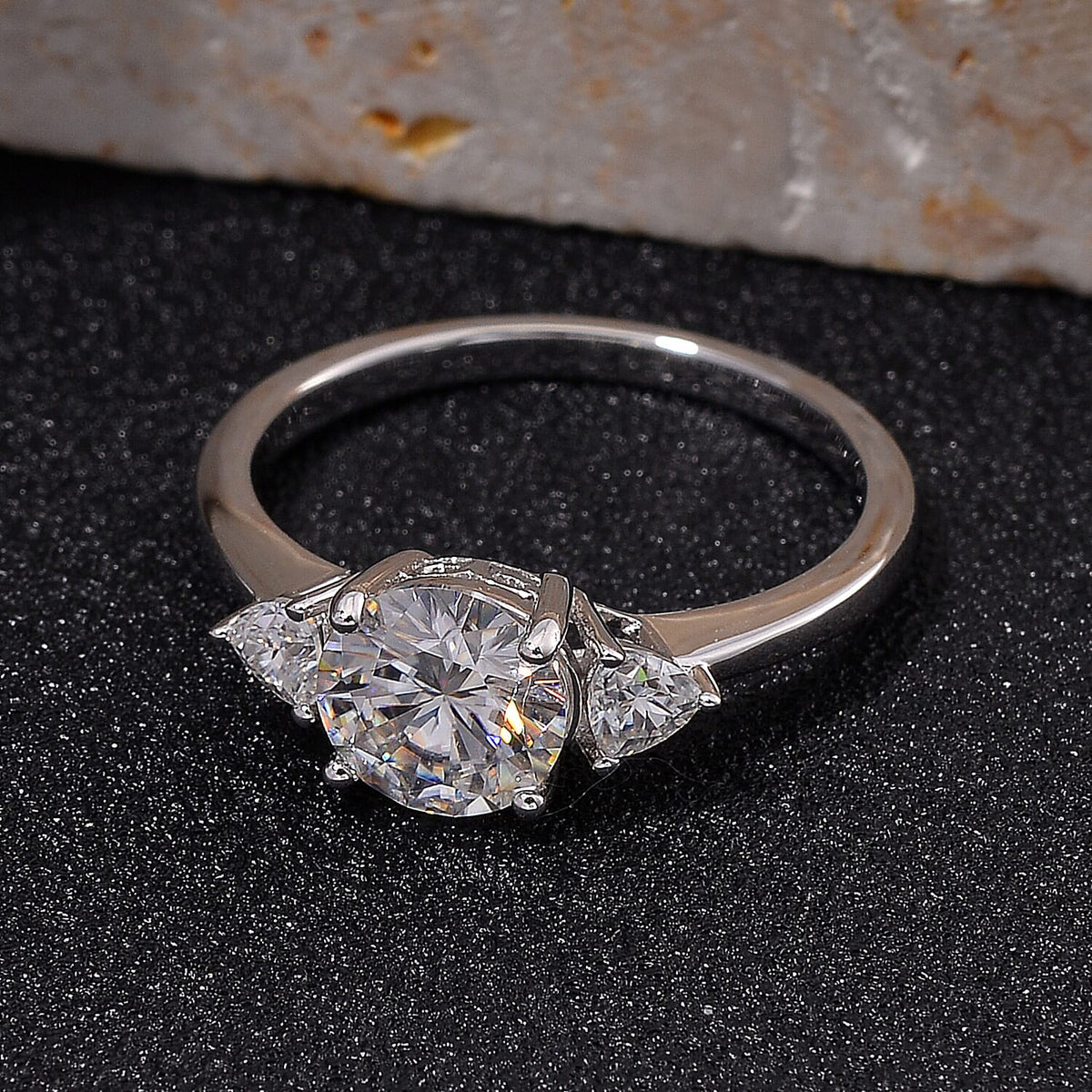 RADIANTA GRA Certified Moissanite D-VVS1 Ring in Rhodium Overlay Sterling Silver 2.07 Ct. 7972749 2