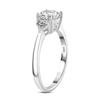 RADIANTA Moissanite - GRA Certified D-VVS1 Moissanite Ring in Rhodium Overlay Sterling Silver 2.07 Ct.