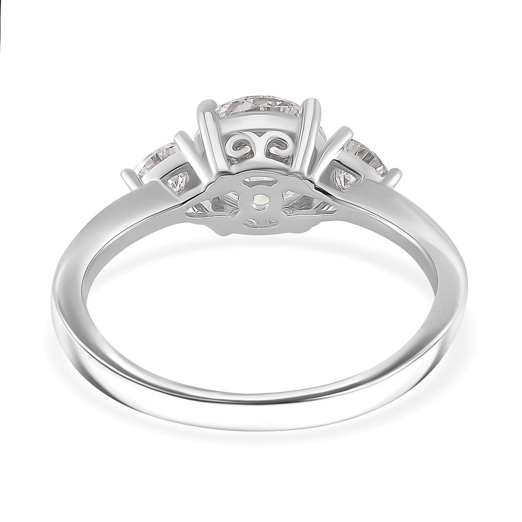 RADIANTA Moissanite - GRA Certified D-VVS1 Moissanite Ring in Rhodium Overlay Sterling Silver 2.07 Ct.