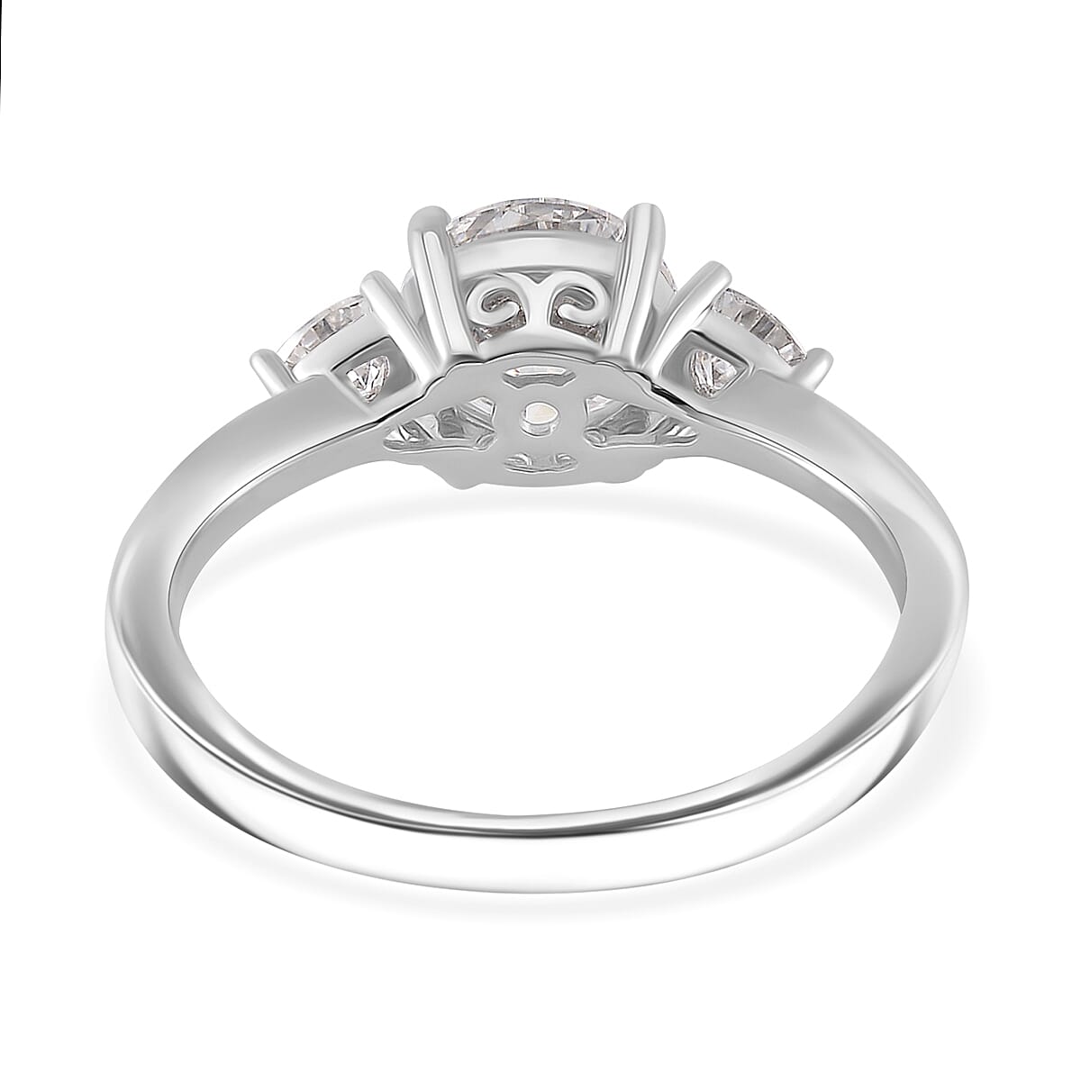 RADIANTA GRA Certified Moissanite D-VVS1 Ring in Rhodium Overlay Sterling Silver 2.07 Ct. 7972749 5