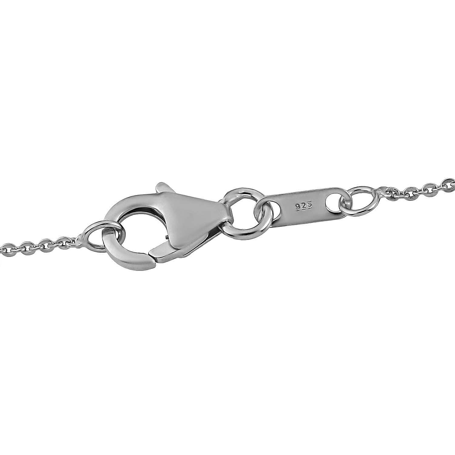 African Ruby &amp; Moissanite Circle Pendant with Chain (Size 20) in Platinum Overlay Sterling Silver 2.30 Ct. 4246784 5