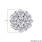 Moissanite Floral Earrings (With Push Back) in Platinum Overlay Sterling Silver 1.554 Ct.