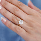 Moissanite Floral Ring in 18K Vermeil Yellow Gold Plated Sterling Silver 1.30 Ct.