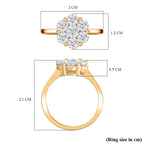 Moissanite Floral Ring in 18K Vermeil Yellow Gold Plated Sterling Silver 1.30 Ct.