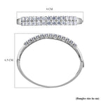 Moissanite Full Bangle (Size - 7.5) in Platinum Overlay Sterling Silver 12.01 Ct, Silver Wt. 17.55 Gms.