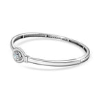 Moissanite Bangle (Size - 7.5) in Platinum Overlay Sterling Silver 1.15 Ct, Silver Wt 18.40 Gms