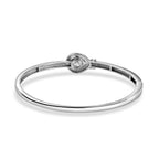 Moissanite Bangle (Size - 7.5) in Platinum Overlay Sterling Silver 1.15 Ct, Silver Wt 18.40 Gms