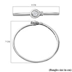 Moissanite Bangle (Size - 7.5) in Platinum Overlay Sterling Silver 1.15 Ct, Silver Wt 18.40 Gms