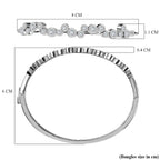 Moissanite Bangle (Size 7.5) in Platinum Overlay Sterling Silver 2.49 Ct, Silver Wt 14.14 Gms.
