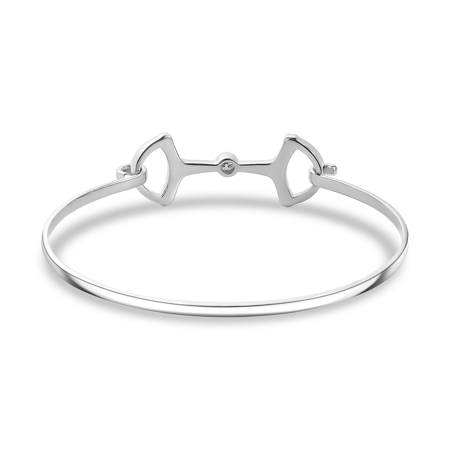 Moissanite Full Bangle in Rhodium Overlay Sterling Silver 8055549 5