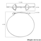 Designer Inspired - Snaffle Bangle (Size 7.5) in Rhodium Overlay Sterling Silver, Silver Wt. 8.25 Gms