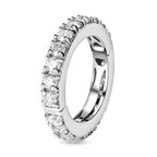 Moissanite Full Eternity Band Ring in Platinum Overlay Sterling Silver 1.84 Ct.