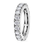 Moissanite Full Eternity Band Ring in Platinum Overlay Sterling Silver 1.96 Ct.