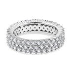 Moissanite Cluster Ring in Platinum Overlay Sterling Silver 2.10 Ct.