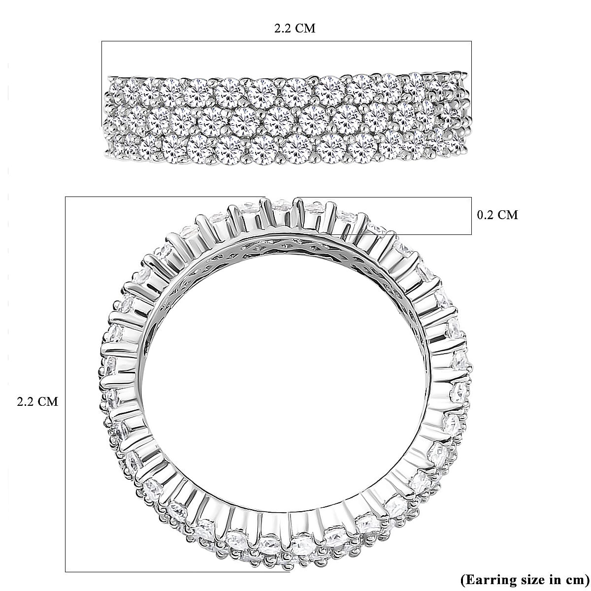 Moissanite Full Eternity Wedding Band Ring in Platinum Plated Sterling Silver 2.10 Ct. 7439735 4