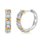 Designer Inspired Moissanite Criss Cross Earrings in 18K Gold Vermeil & Platinum Plated Sterling Silver