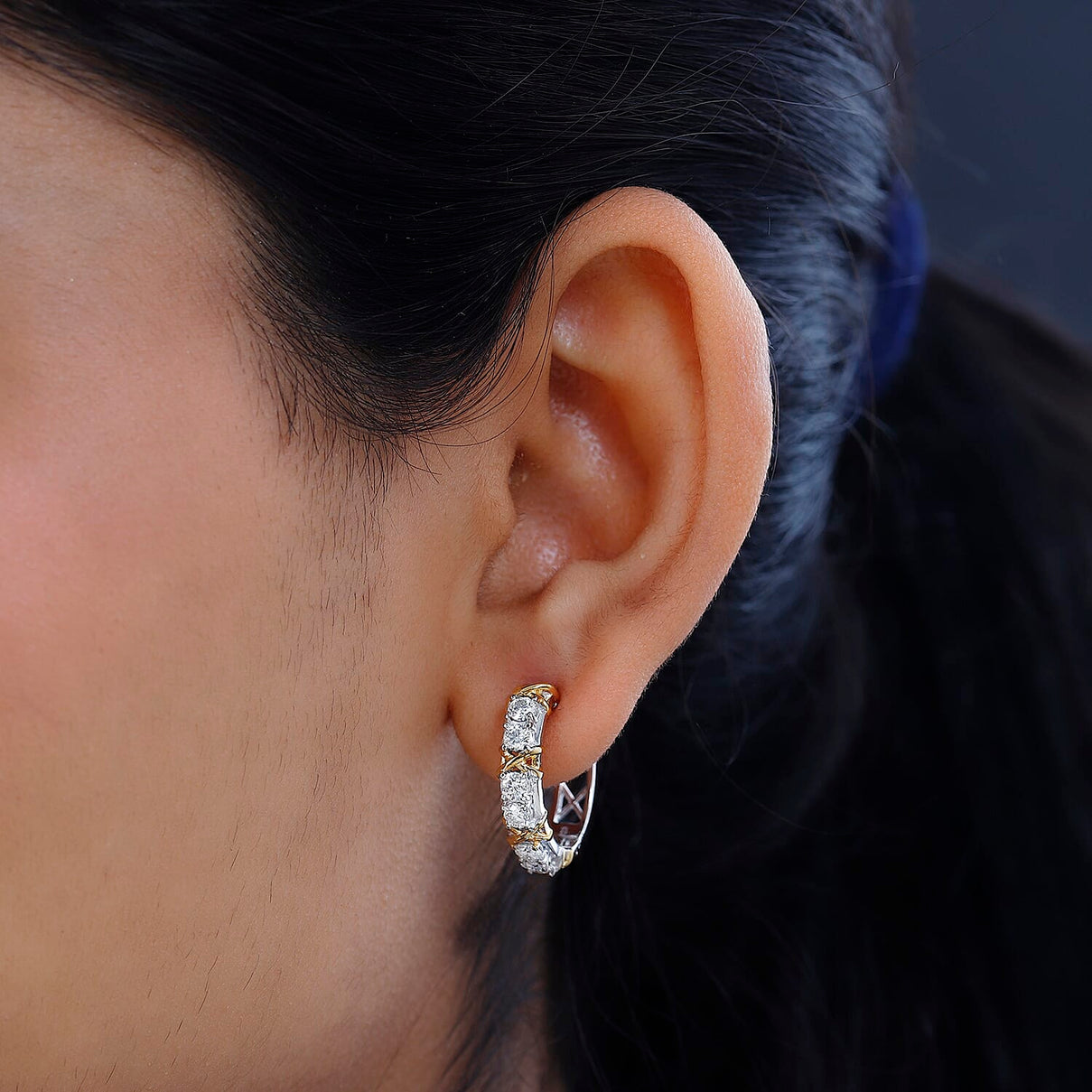 Designer Inspired Moissanite Criss Cross Earrings in 18K Gold Vermeil &amp; Platinum Plated Sterling Silver 7721195 3