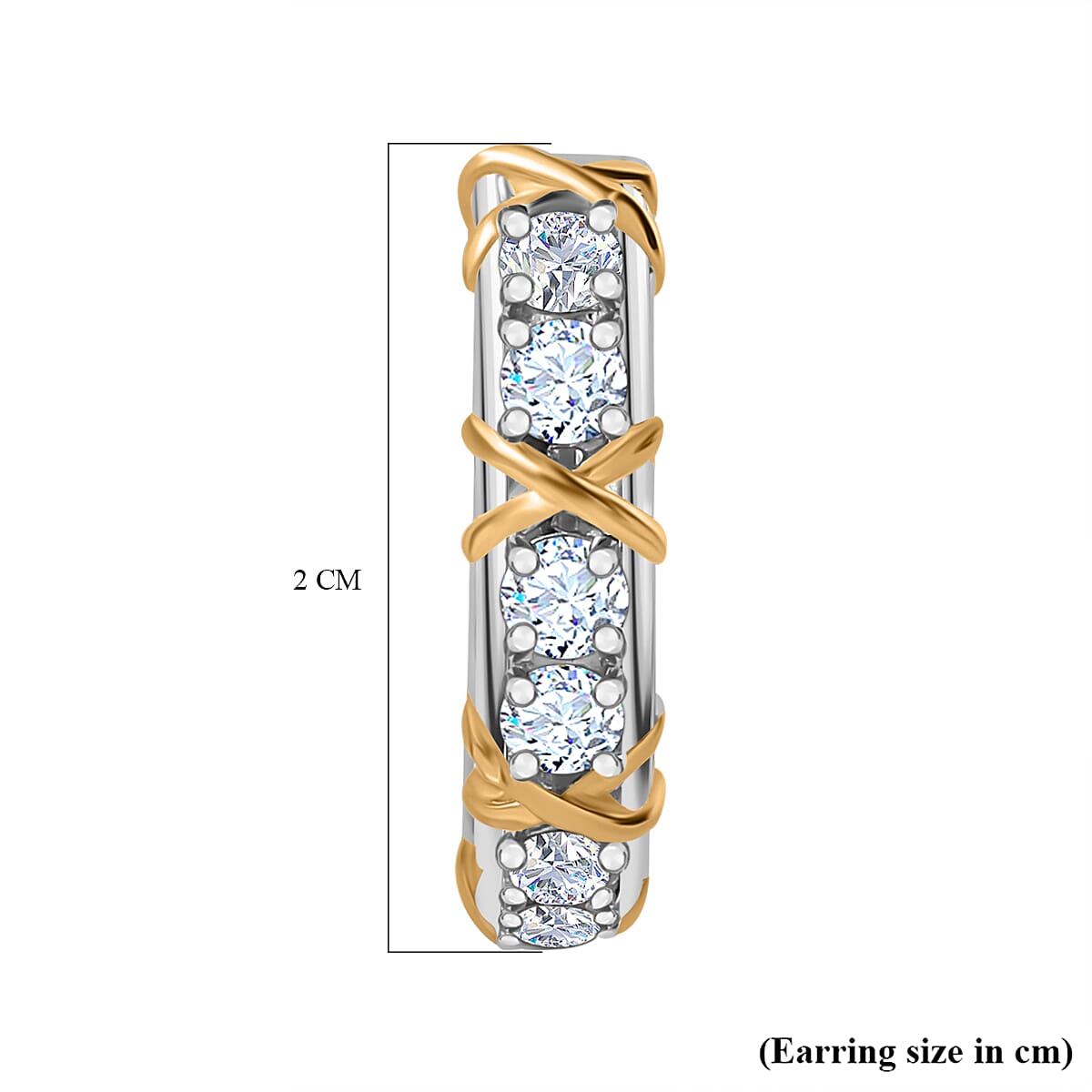 Designer Inspired Moissanite Criss Cross Earrings in 18K Gold Vermeil &amp; Platinum Plated Sterling Silver 7721195 5