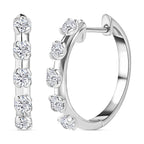 Moissanite Hoop Earrings in Platinum Overlay Sterling Silver 1.06 Ct.