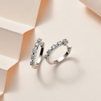 Moissanite Hoop Earrings in Platinum Overlay Sterling Silver 1.06 Ct.