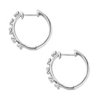 Moissanite Hoop Earrings in Platinum Overlay Sterling Silver 1.06 Ct.