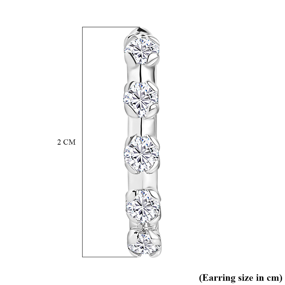 Moissanite Hoop Earrings in Platinum Overlay Sterling Silver 1.06 Ct. 7678852 4