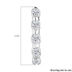 Moissanite Hoop Earrings in Platinum Overlay Sterling Silver 1.06 Ct.