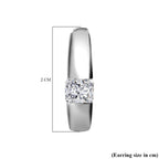 Moissanite (Asscher Cut) Hoop Earrings in Platinum Overlay Sterling Silver 1.34 Ct, Silver Wt. 6.39 Gms