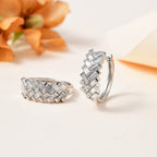 Moissanite Full Hoop Earrings in Platinum Overlay Sterling Silver 1.33 Ct.