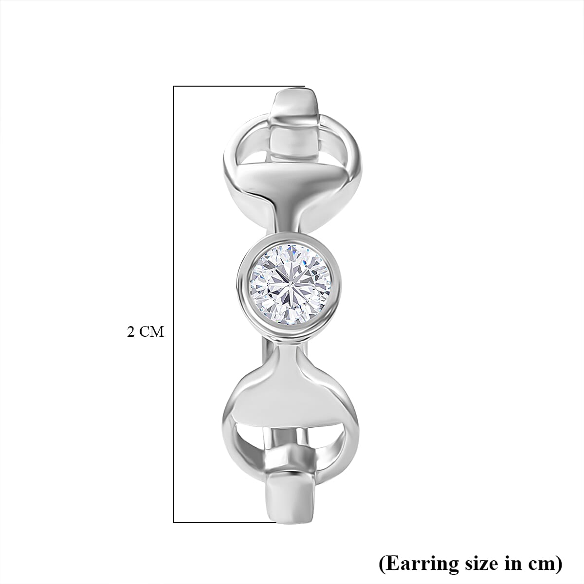 Moissanite Full Hoop Earring in Rhodium Overlay Sterling Silver 8055525 5