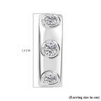 Moissanite Full Hoop Earring in Rhodium Overlay Sterling Silver