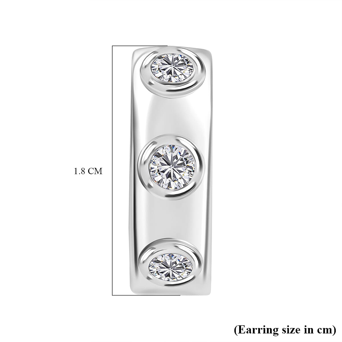 Moissanite Full Hoop Earring in Rhodium Overlay Sterling Silver 8055756 5