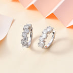 Moissanite Reborn Hoop Earrings in Platinum Overlay Sterling Silver 2.89  Ct.