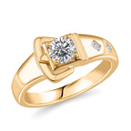 Premium Moissanite GRA Certified (VVS1-D) Ring in 18K Vermeil Yellow Gold Plated Sterling Silver