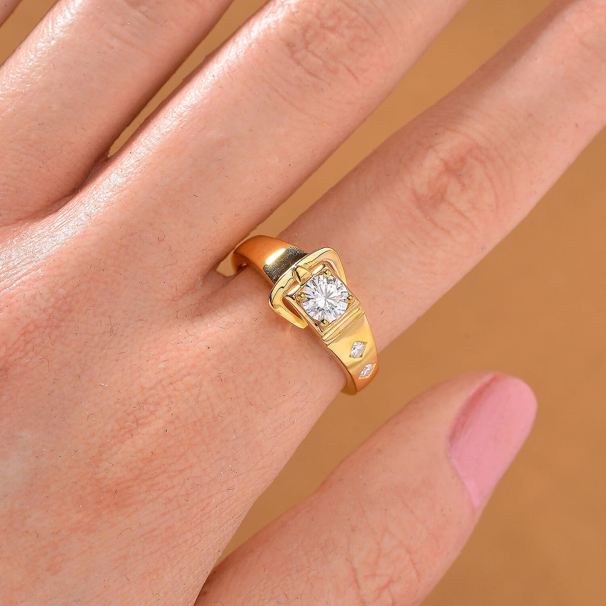 RADIANTA GRA Certified Moissanite D-VVS1 Ring in 18K Vermeil Yellow Gold Plated Sterling Silver 8085901 2