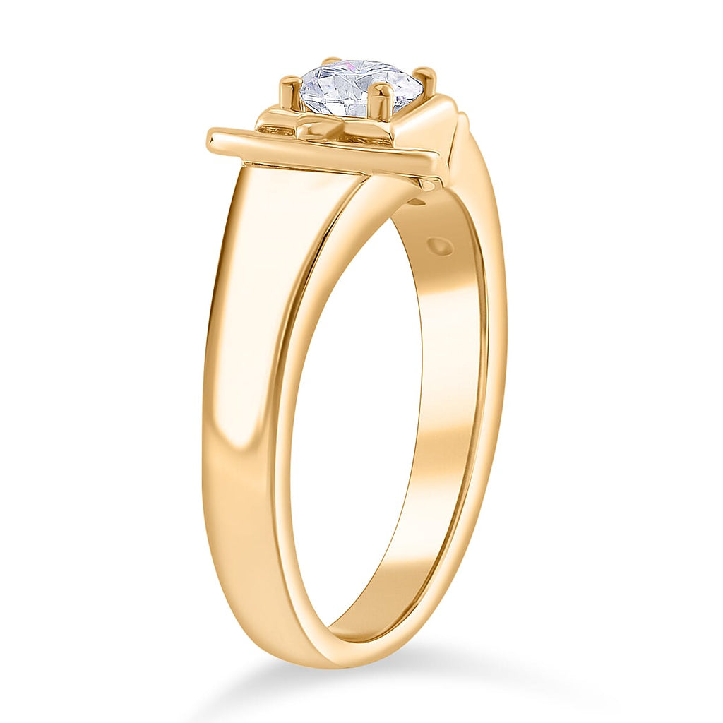 Premium Moissanite GRA Certified (VVS1-D) Ring in 18K Vermeil Yellow Gold Plated Sterling Silver