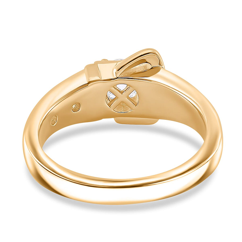 Premium Moissanite GRA Certified (VVS1-D) Ring in 18K Vermeil Yellow Gold Plated Sterling Silver