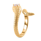 Premium Moissanite GRA Certified (VVS1-D) Serpent Ring in 18K Vermeil Yellow Gold Plated Sterling Silver