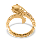 Premium Moissanite GRA Certified (VVS1-D) Serpent Ring in 18K Vermeil Yellow Gold Plated Sterling Silver