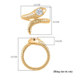 Premium Moissanite GRA Certified (VVS1-D) Serpent Ring in 18K Vermeil Yellow Gold Plated Sterling Silver