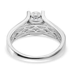 Premium D Colour VVS1 Moissanite GRA Certified Ring in Rhodium Overlay Sterling Silver 2.00 Ct.