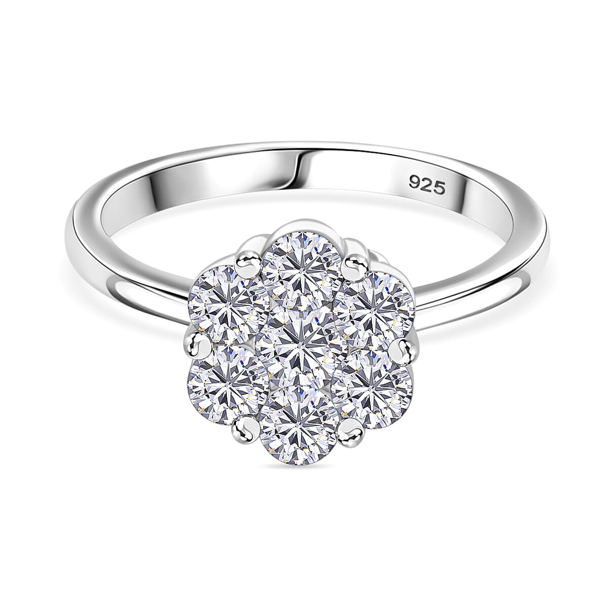 RADIANTA GRA Certified Moissanite D-VVS1 Ring in Rhodium Overlay Sterling Silver 1.27 Ct. 8085034 0