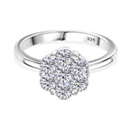 Premium Moissanite GRA Certified (VVS1-D) Ring in Rhodium Overlay Sterling Silver 1.30 Ct.