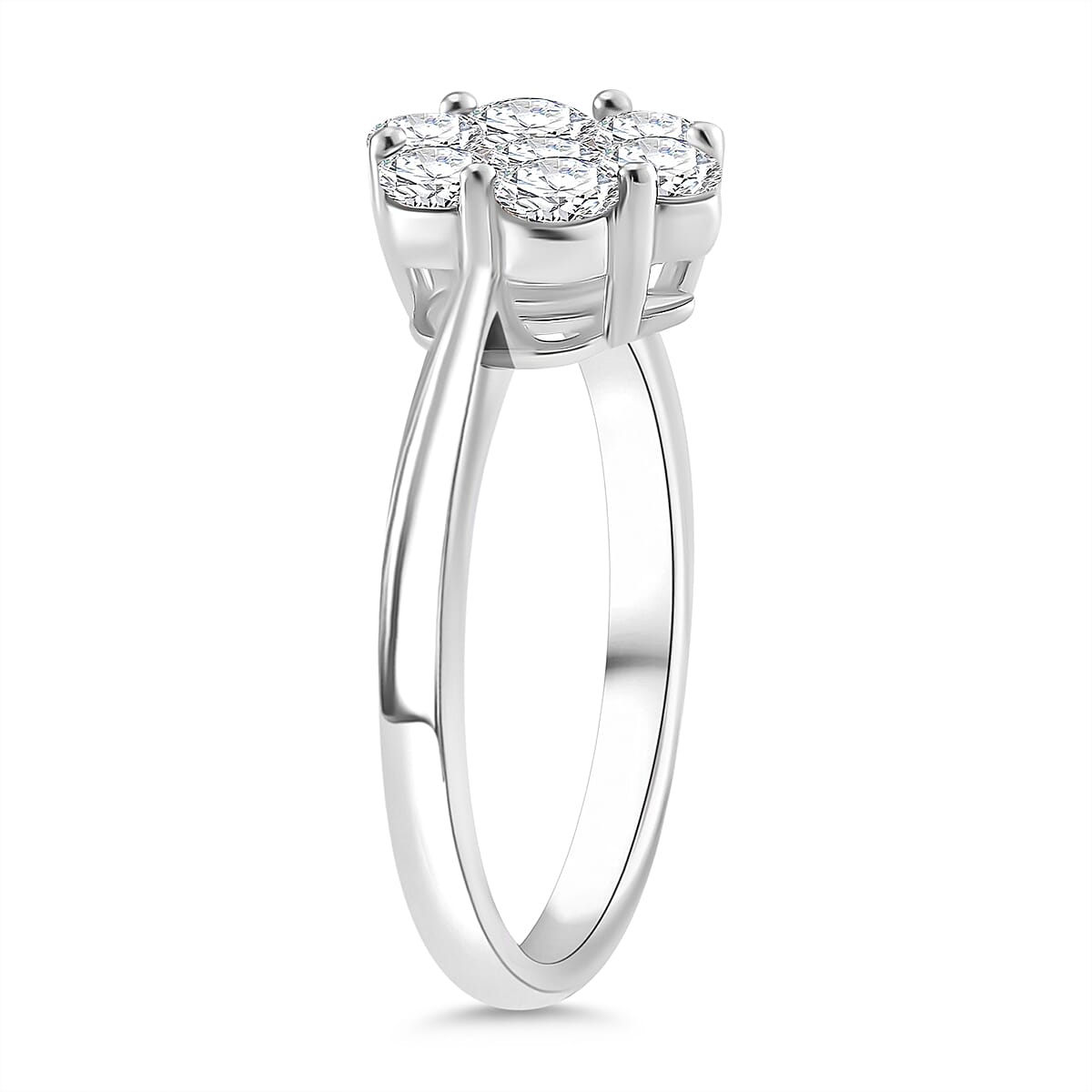 RADIANTA GRA Certified Moissanite D-VVS1 Ring in Rhodium Overlay Sterling Silver 1.27 Ct. 8085034 3