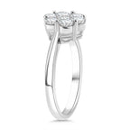 Premium Moissanite GRA Certified (VVS1-D) Ring in Rhodium Overlay Sterling Silver 1.30 Ct.